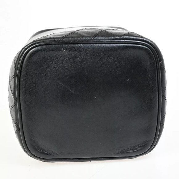 CHANEL CC Bicolore Vanity Cosmetic Hand Bag Leather Black GHW Italy - Picture 13 of 16